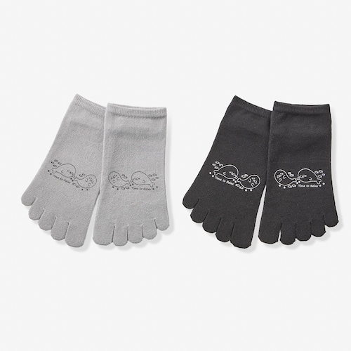 【2足組】5本指アニマル柄スニーカーソックス