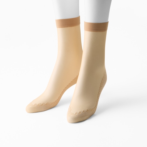 【2足組】足底綿クルー丈ストッキング