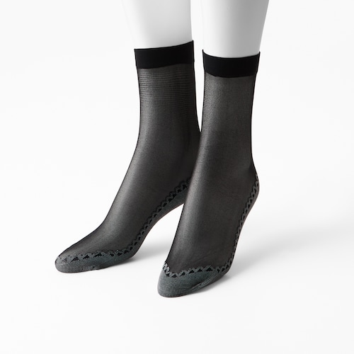 【2足組】足底綿クルー丈ストッキング