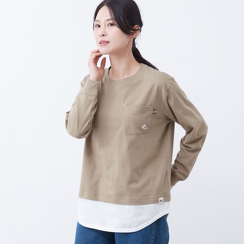 フェイクレイヤード長袖Tシャツ