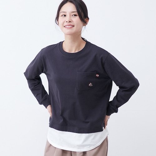 フェイクレイヤード長袖Tシャツ