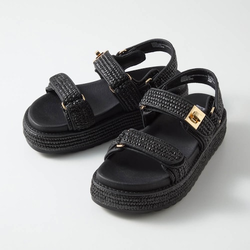 ダブルベルトラフィアサンダル