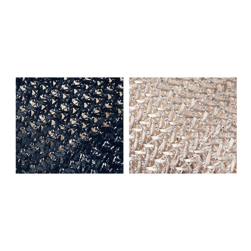 ブラックとベージュはラメ糸をミックスした光沢のある素材