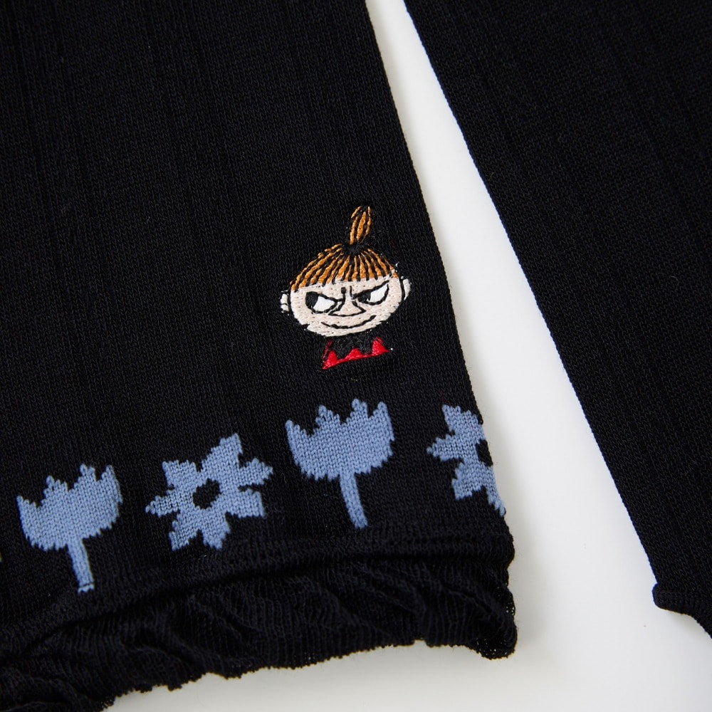 ブラック（裾花柄／ミイ刺繍）