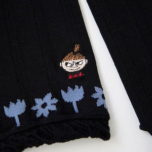ブラック（裾花柄／ミイ刺繍）