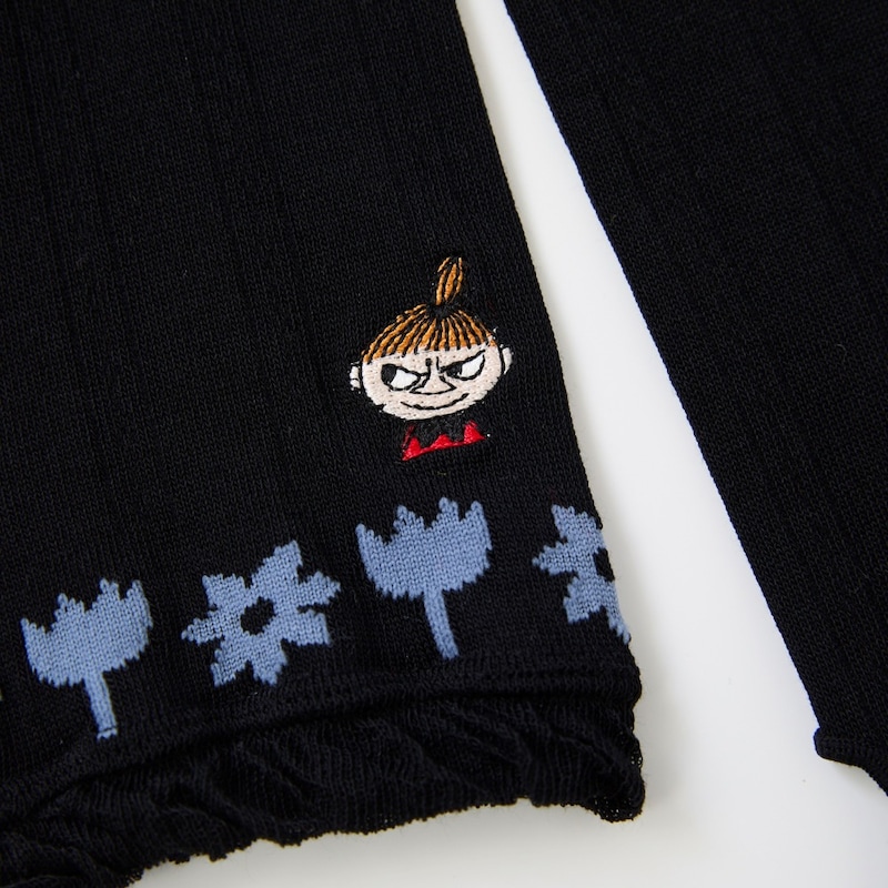 ブラック（裾花柄／ミイ刺繍）