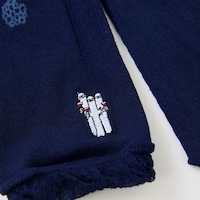 ネイビー（ブドウ柄／ニョロニョロ刺繍）