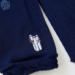 ネイビー（ブドウ柄／ニョロニョロ刺繍）