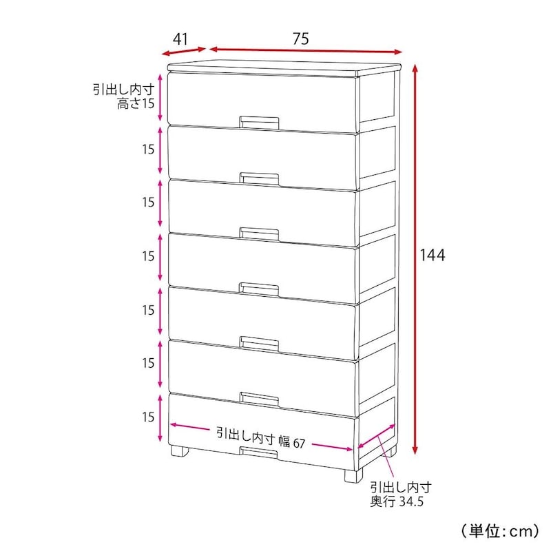 幅７５ｃｍ／７段