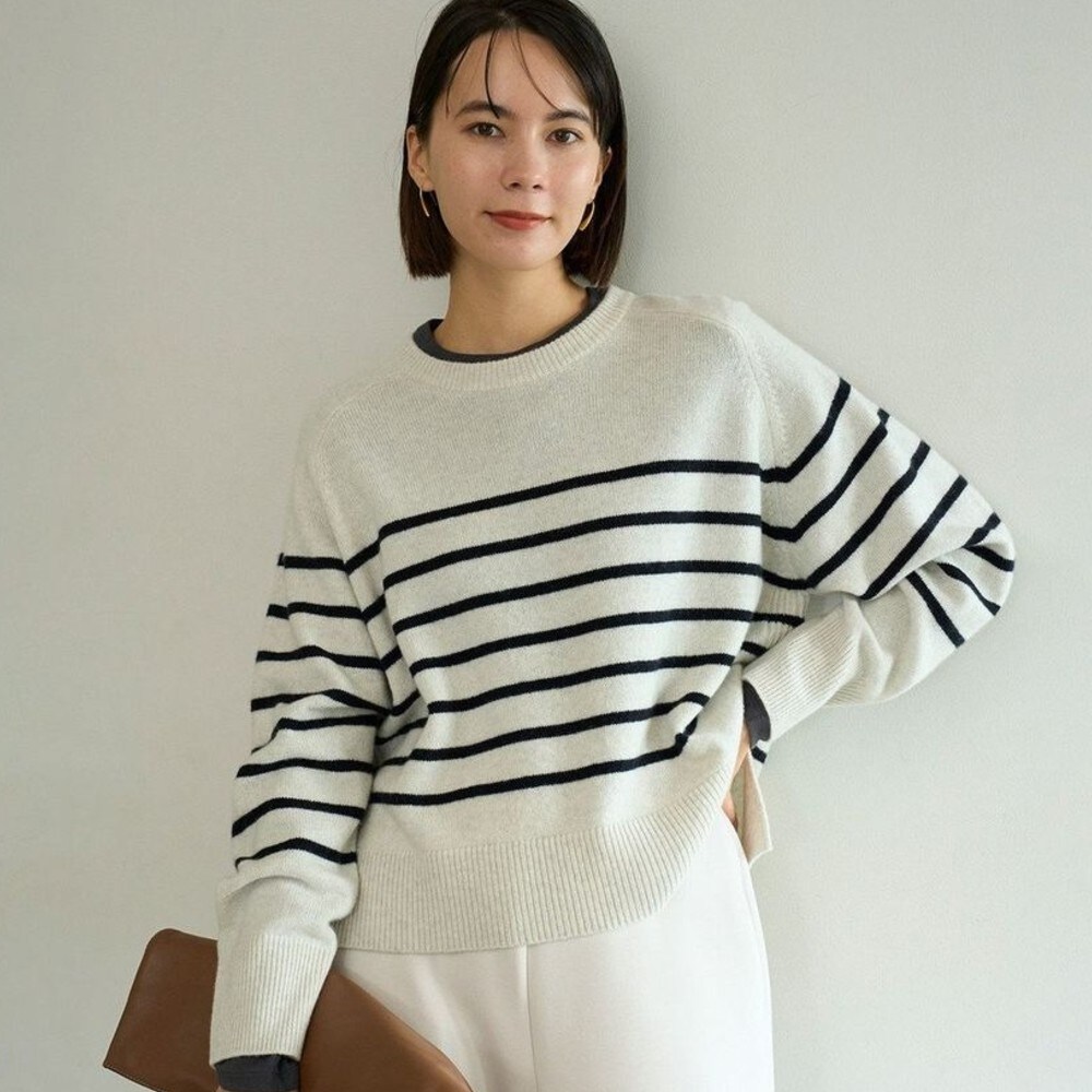 【オンワード樫山】【UNFILO/アンフィーロ】カシミヤブレンド クルーネックニット