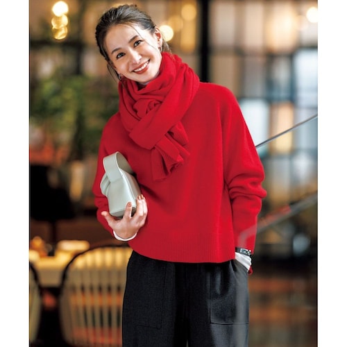 【UNFILO／アンフィーロ】カシミヤブレンド クルーネックニット