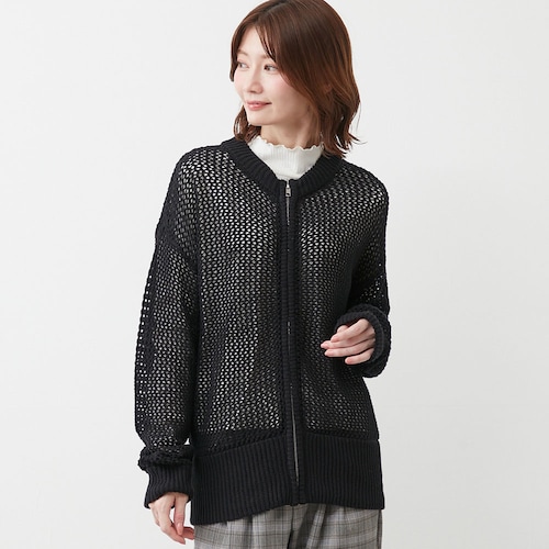 【2月4日セール追加】 綿素材のジップ開きカーディガン