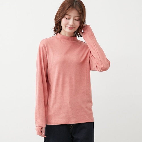 スムースハイネック指穴長袖カットソー