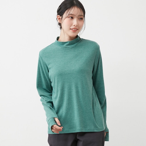 スムースハイネック指穴長袖カットソー