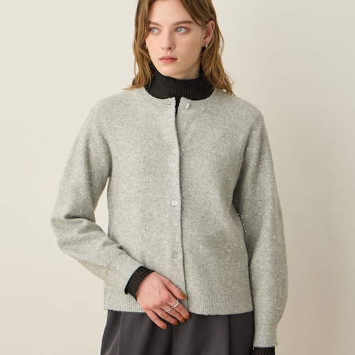 スパンコールニットカーディガン