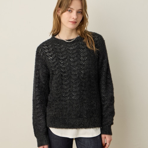 シャギーニットプルオーバー