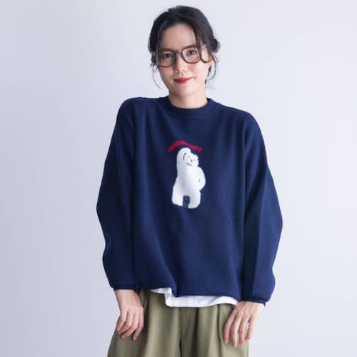 インターシャニットプルオーバー