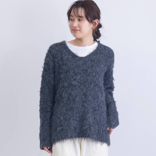 フェザーヤーンメランジニット