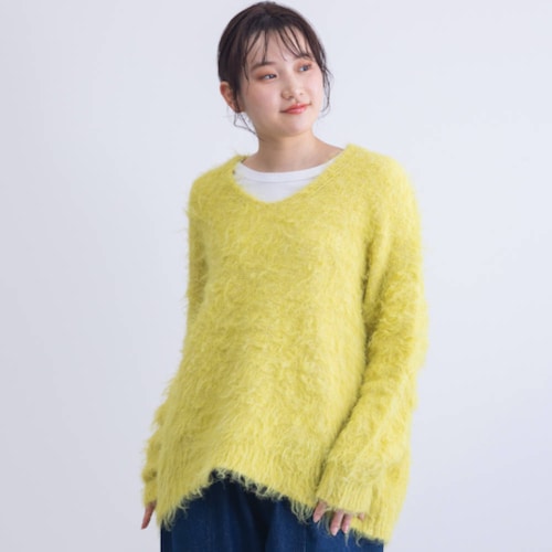 フェザーヤーンメランジニット