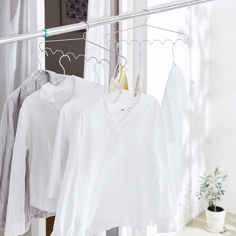 外干しも可能。ベランダなどで省スペースに活用できます