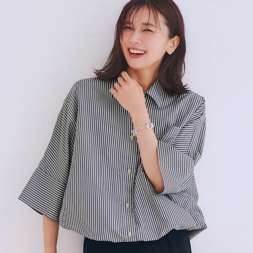 【石上美津江さんコラボ】ストライプシャツ