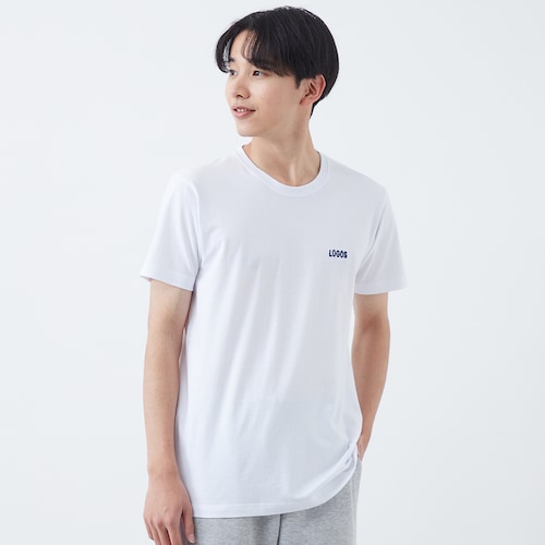 メンズ コットン半袖丸首Tシャツ