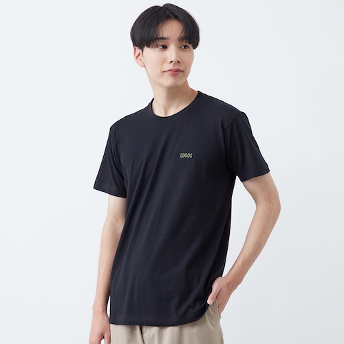 メンズ コットン半袖丸首Tシャツ