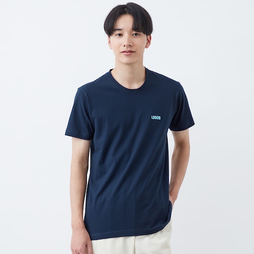 メンズ コットン半袖丸首Tシャツ