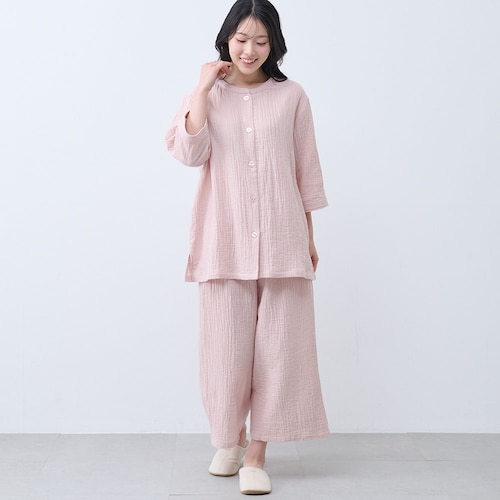 やわらか楊柳ガーゼ7分袖パジャマ
