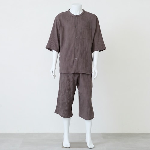 メンズ 楊柳ガーゼ6分袖パジャマ