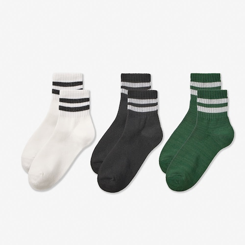 【3足組】クルー丈ソックス