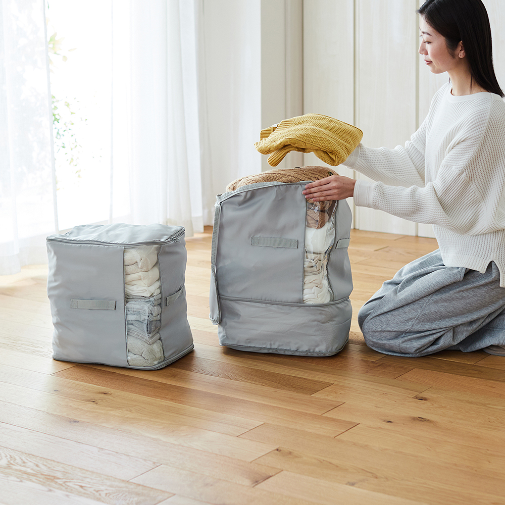 【BELLE MAISON DAYS】防ダニ・防カビ機能のファスナー圧縮衣類収納袋