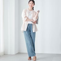 モデル身長167cm／M　※写真は撮影用のため、股下+3cmになります。