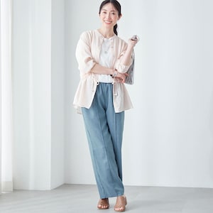 モデル身長167cm／M　※写真は撮影用のため、股下+3cmになります。