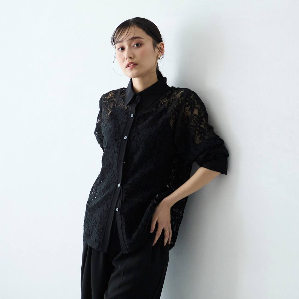 【COMMON+HAUS】【返品送料無料】 ※スカーフ付きレースシャツブラウス 【LOCARI(ロカリ)で紹介されました】