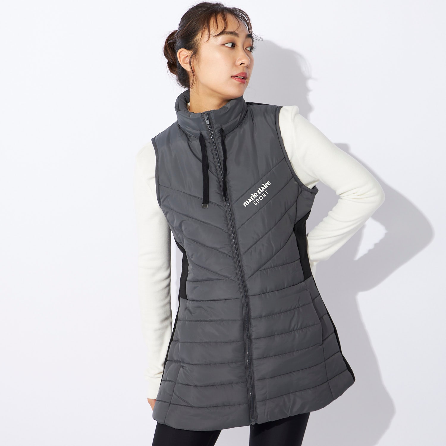 中綿切替ロングベスト(マリ・クレール/marie claire)｜通販の