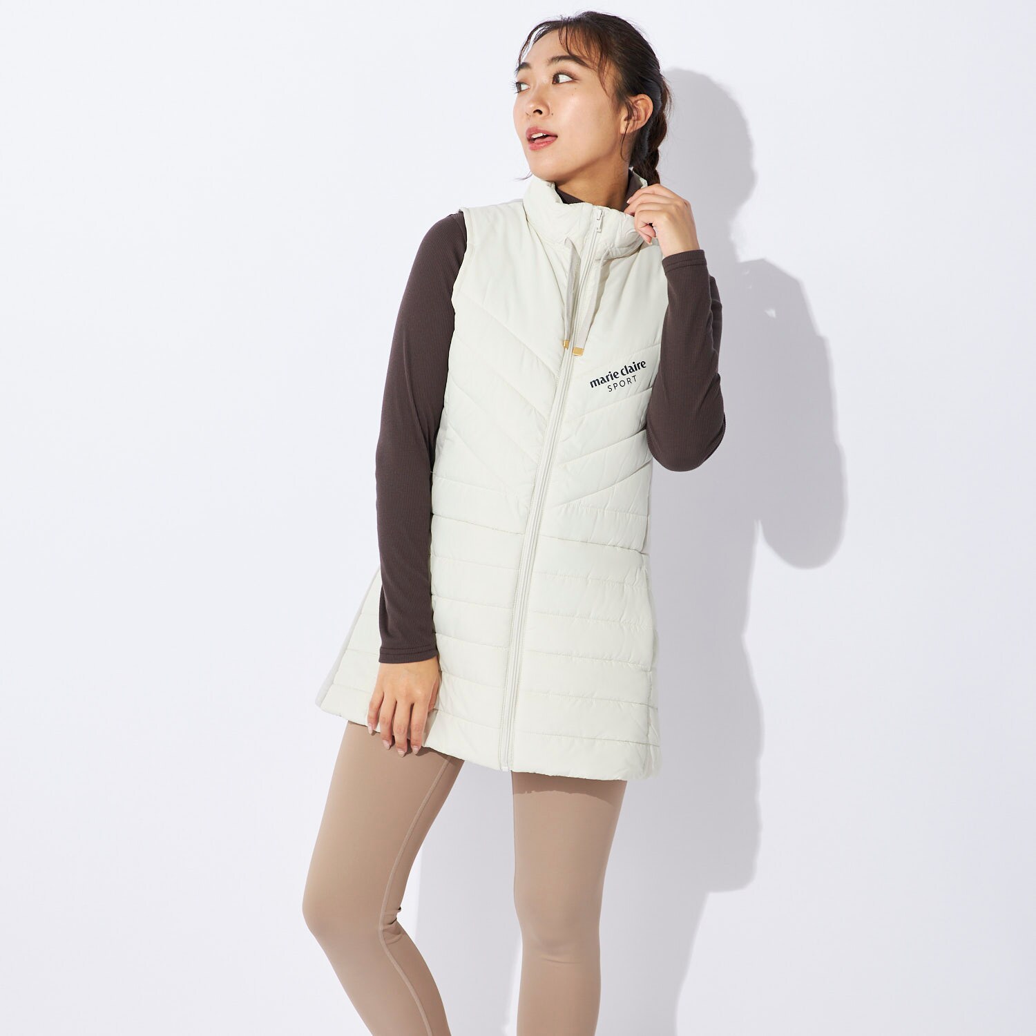 中綿切替ロングベスト(マリ・クレール/marie claire)｜通販の