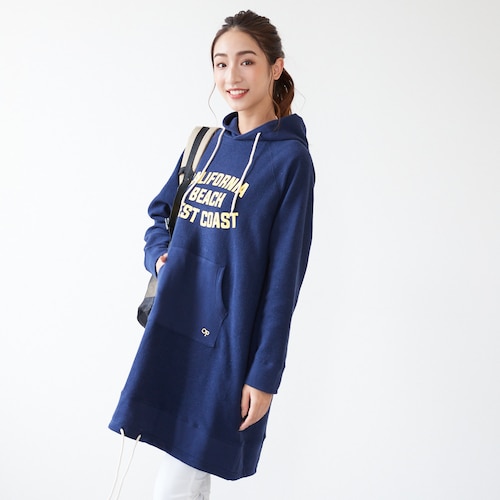 裏毛素材のパーカワンピース