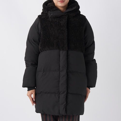 切替ボアのキルティングコート