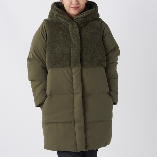 切替ボアのキルティングコート