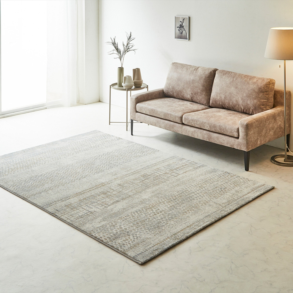 【ベルメゾン】モダンなシンプルデザインの抗菌防臭・消臭ウィルトン織りラグ