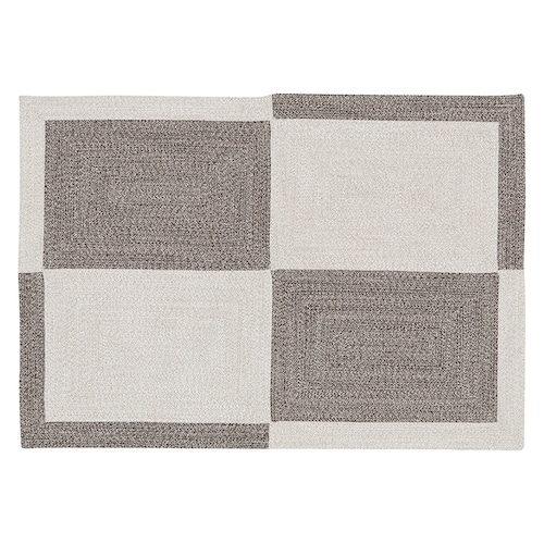 スクエア柄のインド綿ラグ