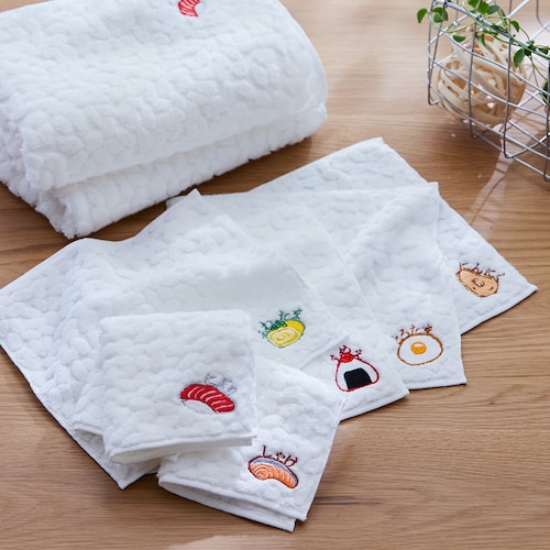 お米デザインのぽこぽこした肌触りが気持ちいい今治タオル＜ハンドタオル／フェイスタオル＞