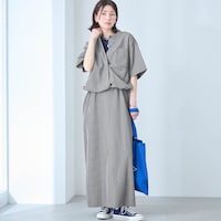 モデル身長167cm／M ※写真は撮影用のため着丈+6cmになります。