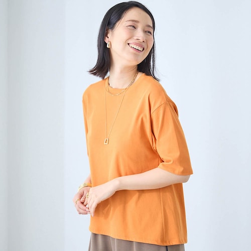 ひやしゃりクロップドフレアTシャツ【接触冷感】