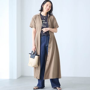 モデル身長168cm／M ※写真は撮影用のため着丈+2cmになります。