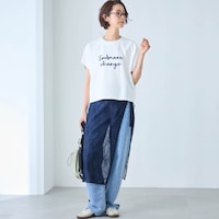 モデル身長168cm／S～M ※写真は撮影用のため総丈+6cmになります。