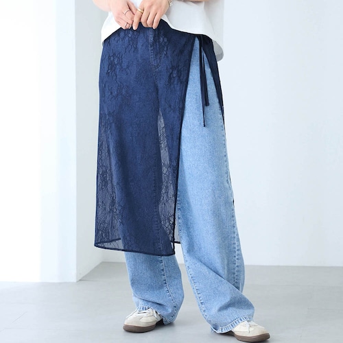 レイヤードレース巻きスカート