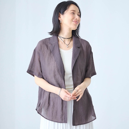 コットン混ボイル羽織りシャツ