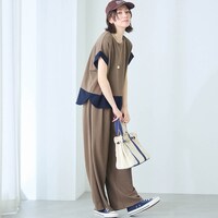 モデル身長167cm／M ※写真は撮影用のため股下+6cmになります。